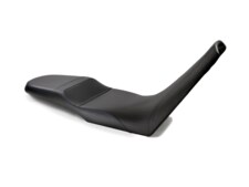REVolution OEM Seat Upgrade for the Aprilia Tuareg 660 shown with CFX and Blue stitch.